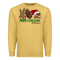 Antique Gold Peace Love Rock Christmas Premium Sweatshirt - CowhideDigitalArt