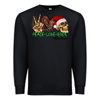 Black Peace Love Rock Christmas Premium Sweatshirt - CowhideDigitalArt