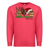 Cardinal Peace Love Rock Christmas Premium Sweatshirt - CowhideDigitalArt