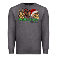 Charcoal Heather Peace Love Rock Christmas Premium Sweatshirt - CowhideDigitalArt