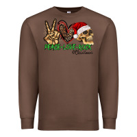 Chestnut Peace Love Rock Christmas Premium Sweatshirt - CowhideDigitalArt
