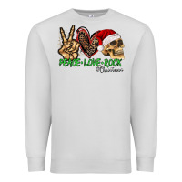 Dove Grey Peace Love Rock Christmas Premium Sweatshirt - CowhideDigitalArt
