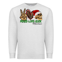 Oatmeal Heather Peace Love Rock Christmas Premium Sweatshirt - CowhideDigitalArt