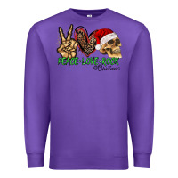 Purple Peace Love Rock Christmas Premium Sweatshirt - CowhideDigitalArt