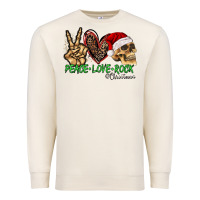 Sandshell Peace Love Rock Christmas Premium Sweatshirt - CowhideDigitalArt