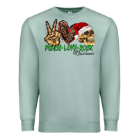 Seafoam Peace Love Rock Christmas Premium Sweatshirt - CowhideDigitalArt