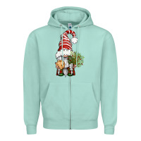 Seafoam Christmas Gnome With Cookie Zipper Hoodie - BundleAndBundleShop
