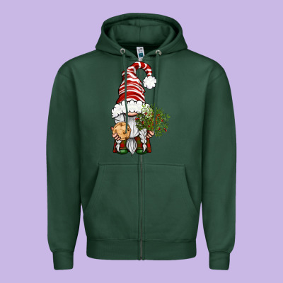 Christmas Gnome With Cookie Zipper Hoodie Designed By Bundleandbundleshop