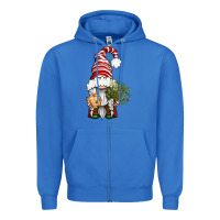 True Royal Christmas Gnome With Cookie Zipper Hoodie - BundleAndBundleShop