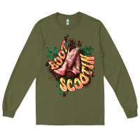Army Green Boots scootin Long Sleeve Tee - HowdyJamesFarm
