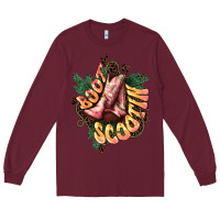 Burgundy Boots scootin Long Sleeve Tee - HowdyJamesFarm