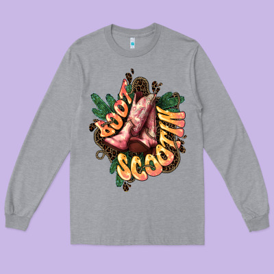 Boots Scootin Long Sleeve Tee Designed By Howdyjamesfarm