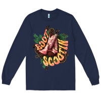 Navy Boots scootin Long Sleeve Tee - HowdyJamesFarm
