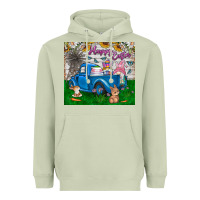 Matcha happy easter truck Heavyweight Hoodie - CowhideDigitalArt