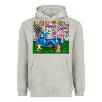 Moon Dust happy easter truck Heavyweight Hoodie - CowhideDigitalArt
