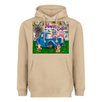 Mushroom happy easter truck Heavyweight Hoodie - CowhideDigitalArt
