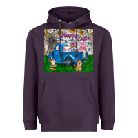 Plum happy easter truck Heavyweight Hoodie - CowhideDigitalArt