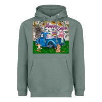 Sage happy easter truck Heavyweight Hoodie - CowhideDigitalArt