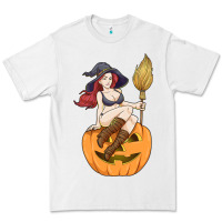 White sexy witch halloween costume blackcraft pumpkin wi Premium Tee - tuanDangUi