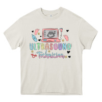 Cream ultrasound technician Heavy Core Tee - MaliasSmallBusiness