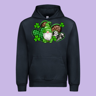 St Patricks Day Gnome With Western Hearts Urban Hoodie Designed By Artiststas