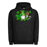 Pigment Black st patricks day gnome with western hearts Urban Hoodie - Artiststas