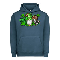 Pigment Midnight Navy st patricks day gnome with western hearts Urban Hoodie - Artiststas