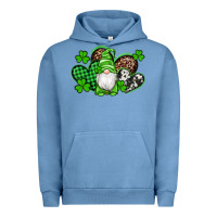 Pigment Pebble Blue st patricks day gnome with western hearts Urban Hoodie - Artiststas