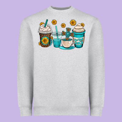 Jesus Coffee Cups Heavyweight Sweatshirt Designed By Oliviacreatesart