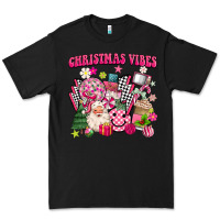 Black retro pink christmas vibes Premium Tee - MaliasSmallBusiness