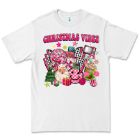 White retro pink christmas vibes Premium Tee - MaliasSmallBusiness