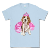Dusty Blue Balerina beagle with tutu Classic Tee - RanaPortraitStore