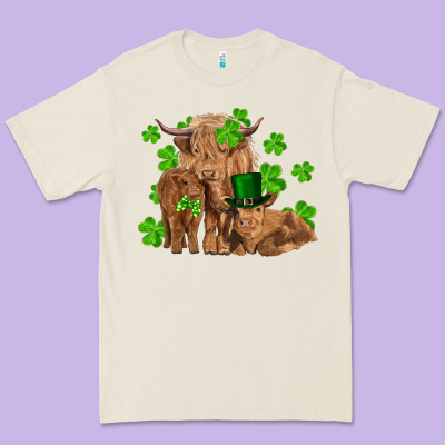 St Patrick's Day Cow Family Premium Tee Designed By Ranaportraitstore