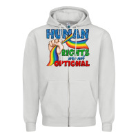 Dove Grey Human Rights Are Not Optional Zipper Hoodie - BundleAndBundleShop