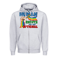 Heather Grey Human Rights Are Not Optional Zipper Hoodie - BundleAndBundleShop