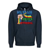Navy Human Rights Are Not Optional Zipper Hoodie - BundleAndBundleShop