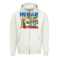 Oatmeal Heather Human Rights Are Not Optional Zipper Hoodie - BundleAndBundleShop