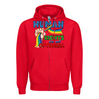 Red Human Rights Are Not Optional Zipper Hoodie - BundleAndBundleShop