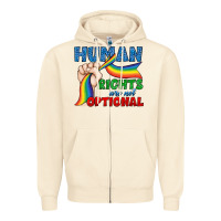 Sandshell Human Rights Are Not Optional Zipper Hoodie - BundleAndBundleShop