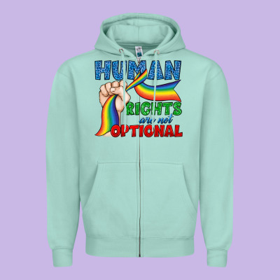 Human Rights Are Not Optional Zipper Hoodie Designed By Bundleandbundleshop
