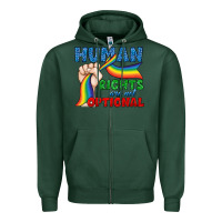 Sports Green Human Rights Are Not Optional Zipper Hoodie - BundleAndBundleShop