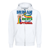 White Human Rights Are Not Optional Zipper Hoodie - BundleAndBundleShop
