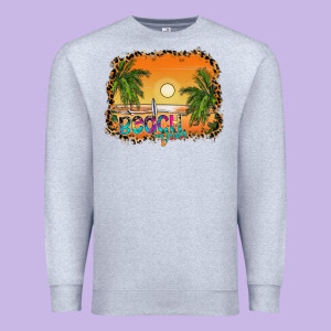 Beach Vibes Premium Sweatshirt Designed By Cowhidedigitalart