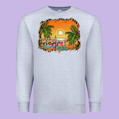 Beach Vibes Premium Sweatshirt Designed By Cowhidedigitalart