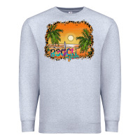 Heather Grey beach vibes Premium Sweatshirt - CowhideDigitalArt