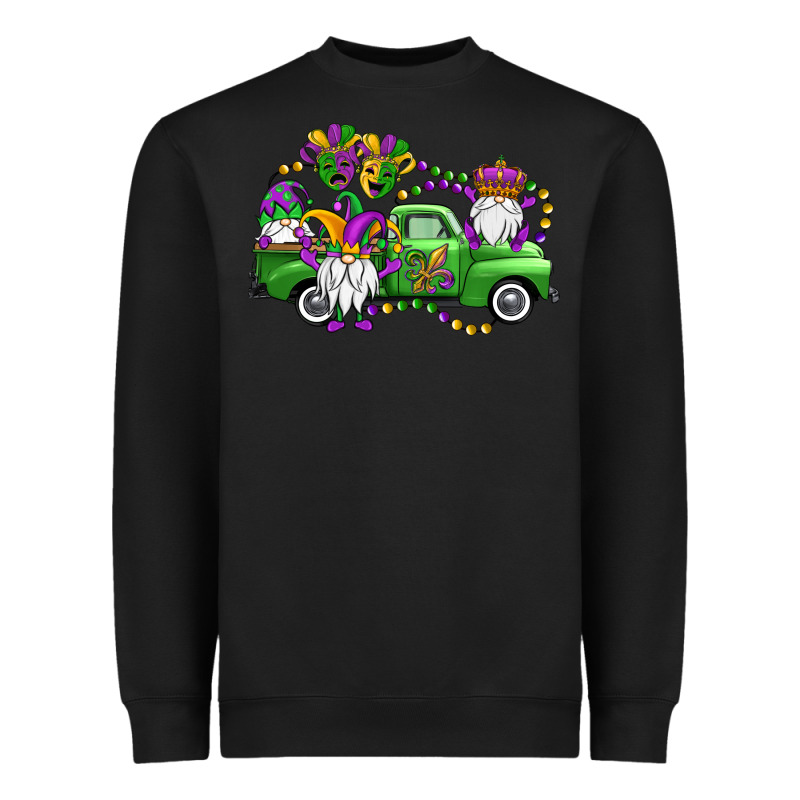 Mardi Gras Gnomes Truck Heavyweight Sweatshirt by OliviaCreatesArt | Teevron