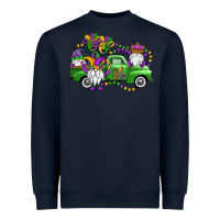 Navy mardi gras gnomes truck Heavyweight Sweatshirt - OliviaCreatesArt