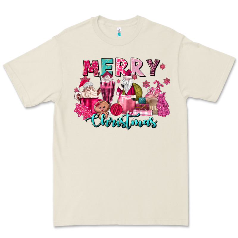 Pink Christmas Coffee Cups Premium Tee by MaliasSmallBusiness | Teevron