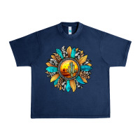 Navy sunset sunflower Urban Heavy Tee - JahusDesignShop