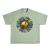 Oil Green sunset sunflower Urban Heavy Tee - JahusDesignShop
